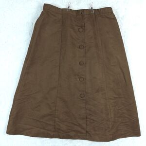 BFA Classics‎ Womens Skirt Midi Brown Faux Suede A Line Button Front Plus 24W